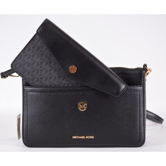 NEW Michael Kors $348 MAISIE Logo Leather 3 in 1 Crossbody Purse Bag and Clutch